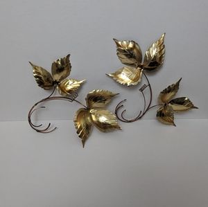 Vintage Metal Leaf Wall Hangings (2)